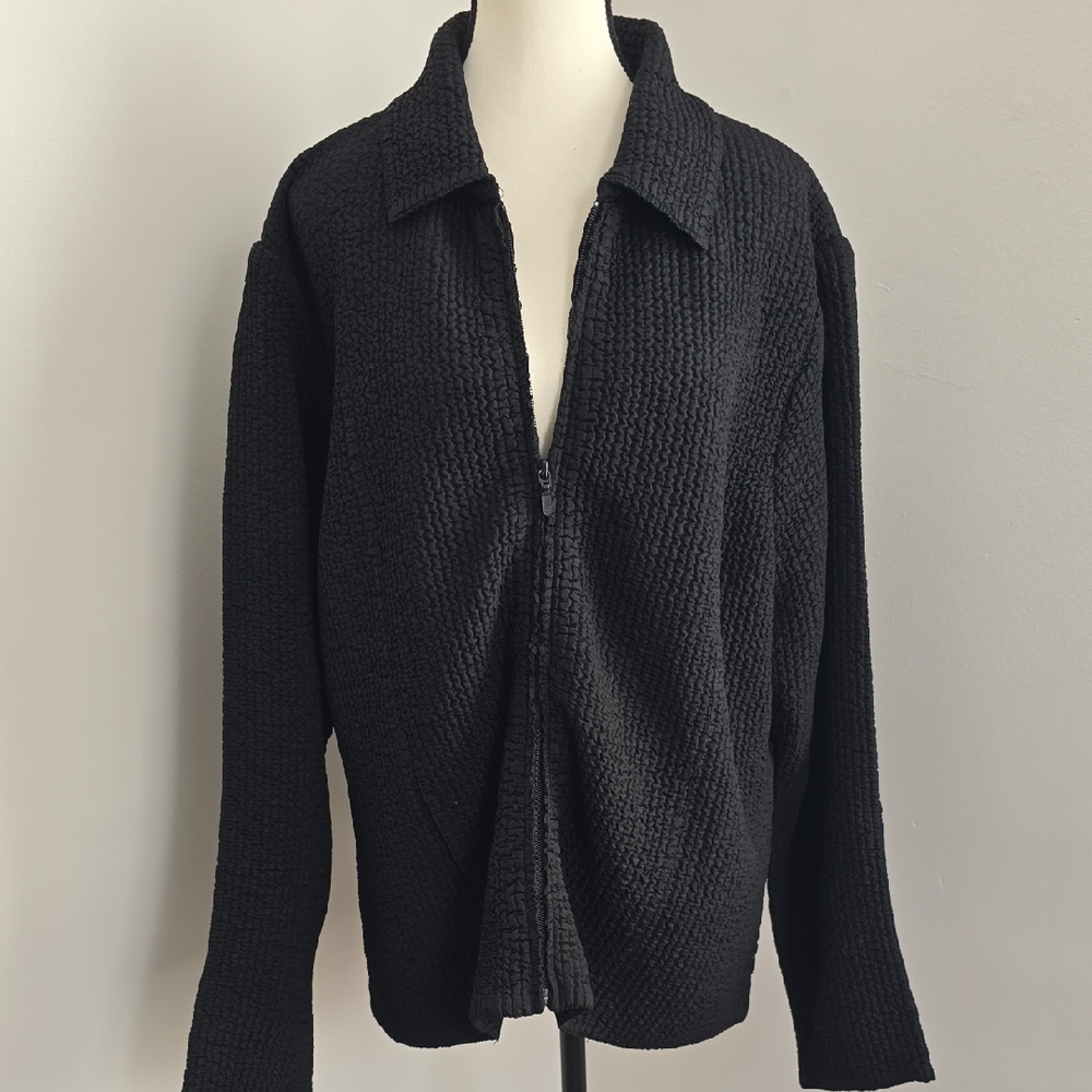 EP Pro Black Textured Zip Up Jacket Size Xl